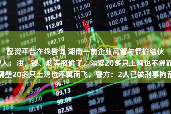 配资平台在线咨询 湖南一前企业高管与惯偷结伙偷寺庙，被盗寺庙看护人：油、锣、烟等被偷了，隔壁20多只土鸡也不翼而飞，警方：2人已被刑事拘留